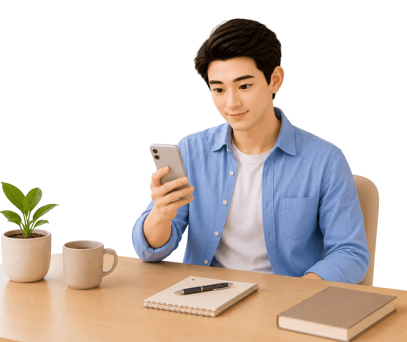 Person booking a blood test on a smartphone