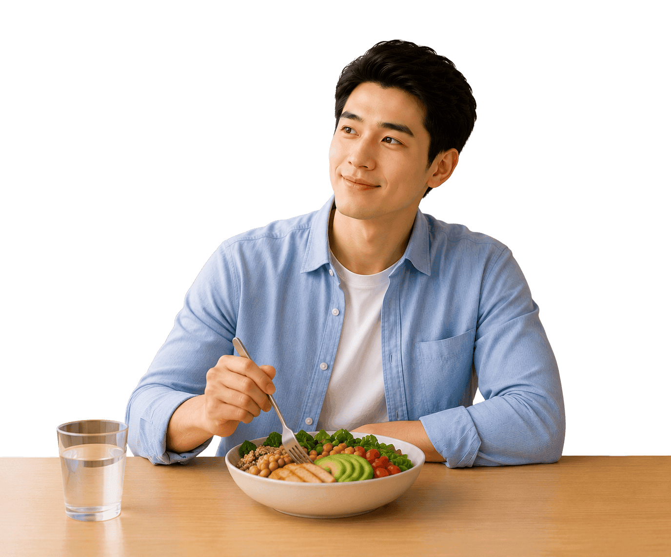 Person eating a heart-healthy meal