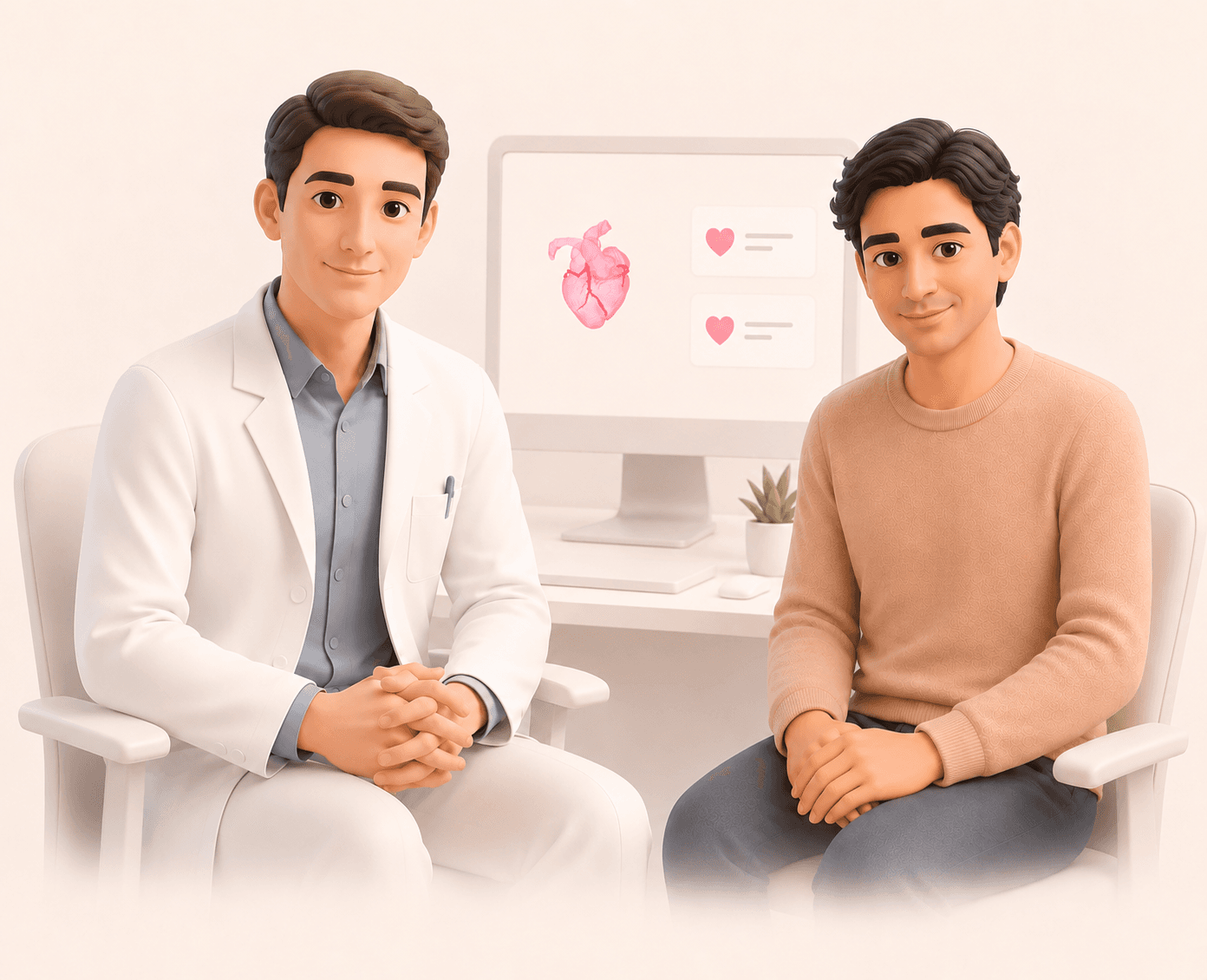 Doctor discussing heart scan results with a patient