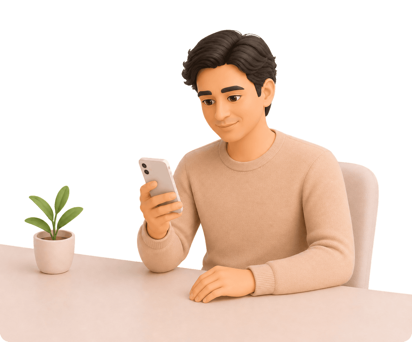Person reserving a heart scan on a smartphone